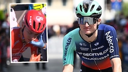 Tadej Pogacar (li.) stürzte schwer, Felix Gall profitiert bei der Vuelta.