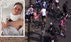 Tadej Pogacar meldete sich nach seinem Sturz bei der Vuelta mit einem „Stayin‘ Alive“-Posting ...