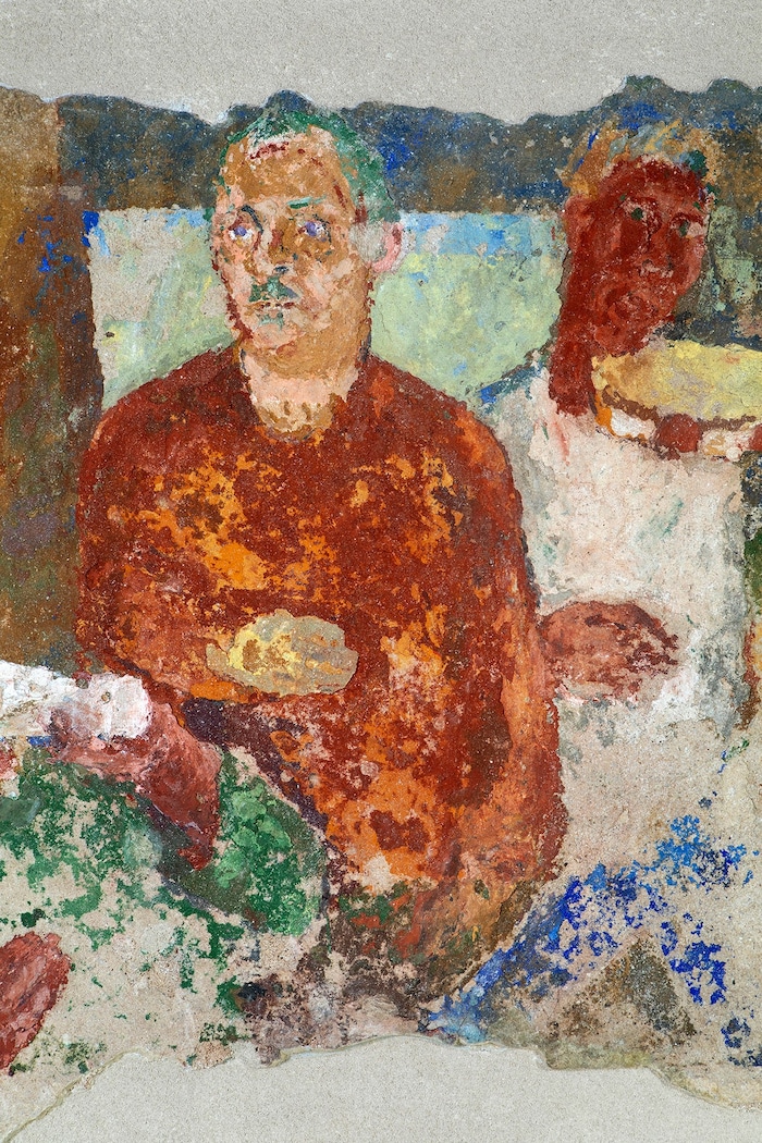 Ausschnitt aus den Probefresken, die Anton Kolig in Nötsch anfertigte – als Vorarbeit für die ...