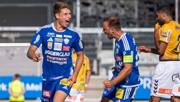 Die Hartberger jubelten über den 3:2-Heimsieg gegen die SV Ried.