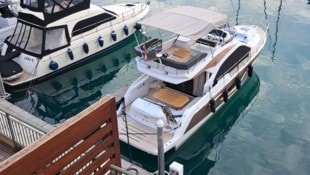 Rieglers Motorboot vor dem Vorfall. Die „Diwa II“ liegt nun in 16 Metern Tiefe und soll am ...