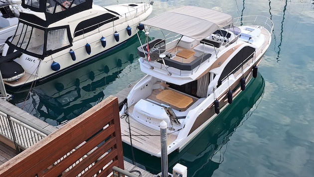 Rieglers Motorboot vor dem Vorfall. Die „Diwa II“ liegt nun in 16 Metern Tiefe und soll am ...
