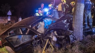 Lenker und Beifahrer wurden bei dem Unfall im Waldviertel schwer verletzt.