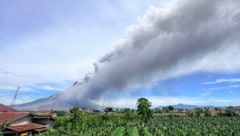 Der Ausbruch des Sinabung dauerte rund eine Stunde. 