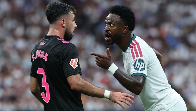 Real-Star Vinicius Junior ließ sich gegen Malaga offenbar nichts gefallen.