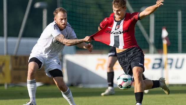 Marcel Salvenauer (l.) und Co hatten gegen Schwoich alle Hände voll zu tun.