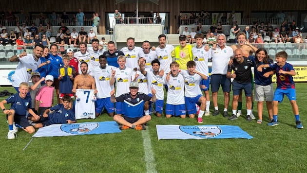 Der FC Koblach bejubelte den 2:1 gegen den SC Fußach
