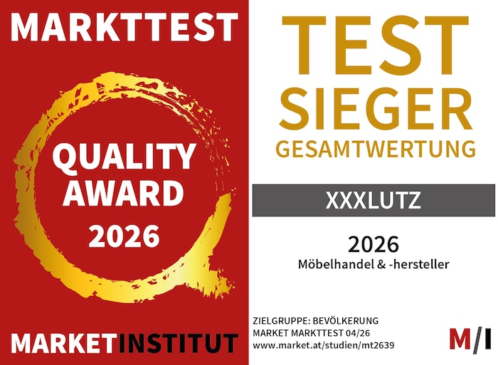 XXXLutz holt sich beim Markttest 2026 den Sieg in der Gesamtwertung.