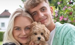 Nikolas Veratschnig mit Freundin Sarah und Hund Bruno.