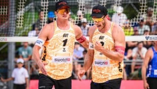 Beachvolleyball World/Conny Kurth Philipp Waller (li.) und Moritz Pristauz freuen sich auf das Heimturnier.