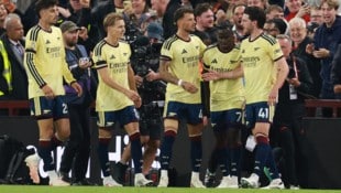 Der FC Arsenal feierte den 1:0-Sieg gegen Aston Villa.