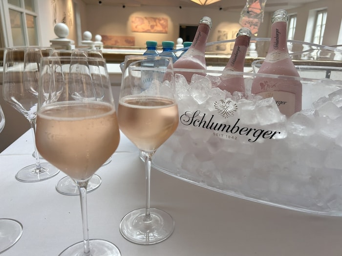 Schlumberger Rosé Brut und Rosé Ice Secco gab es während des Events als Free-Flow.