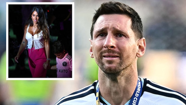 Auch Ehefrau Antonela hat emotional auf den Rücktritt von Lionel Messi aus dem argentinischen ...