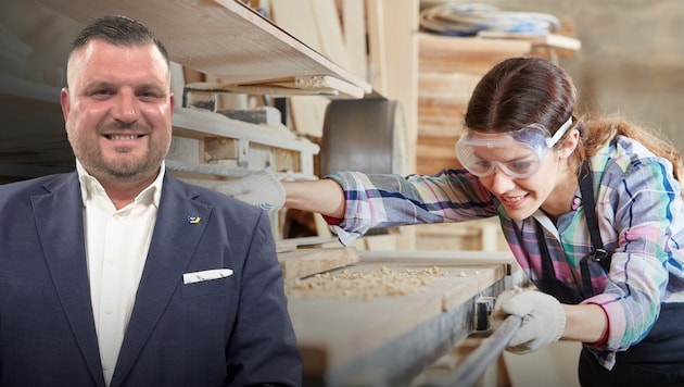 Handwerkliche Talente will FPÖ-Jugendsprecher Brenner in neuer Schule fördern.