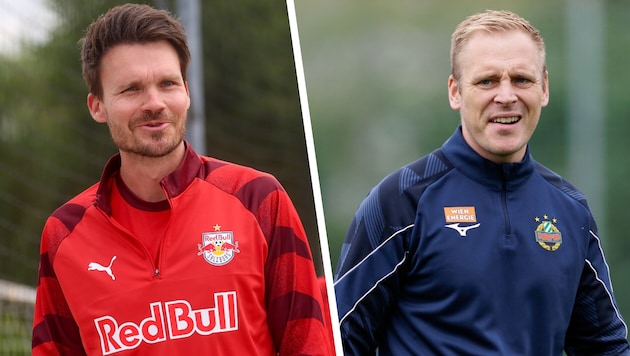 Die Trainer des FC Red Bull Salzburg und des SK Rapid: Danny Röhl und Johannes Hoff Thorup