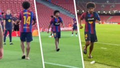Nichts geht über die guten alten Badeschlapfen – aber Karim Adeyemi stand mit dieser Meinung ...