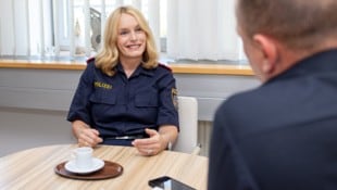 Landespolizeidirektorin Michaela Kohlweiß im Gespräch mit der „Krone“. Kärntens Polizei-Chefin ...