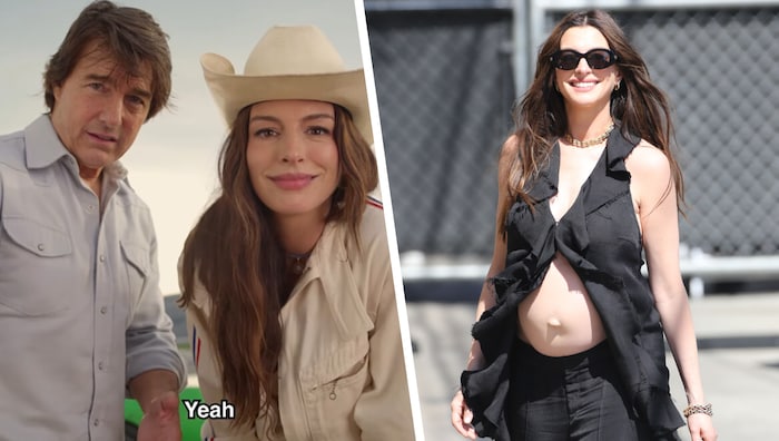 Anne Hathaway erwartet gerade ihr drittes Kind, was sie aber nicht davon abhält, strahlend und ...