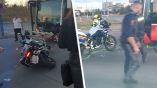 Der Polizist wurde bei dem Unfall verletzt.