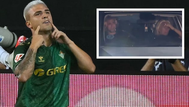 Pablo Garcia und seine Mutter weinen bei der Abreise mit dem Auto.