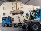Sieht nicht wirklich schwer aus, ist es aber: 16,4 Tonnen bringt der Porsche auf die Waage. 