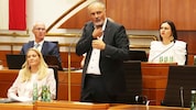 Landeschef Doskozil sprach erstmals mit Stimmprothese im Landtag.