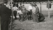 Ein historisches Bild beim Kegeln aus dem Jahr 1962.