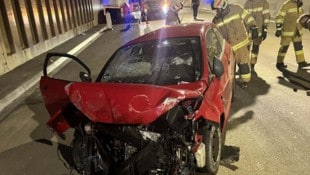 Das Wrack nach dem Unfall.