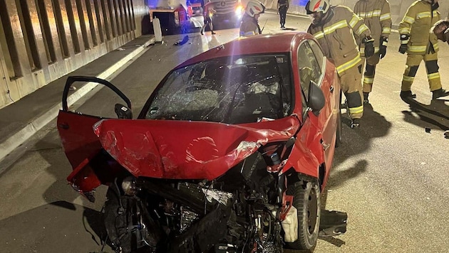 Das Wrack nach dem Unfall.