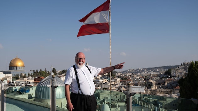 Von der Terrasse des Pilger-Hospizes blickt man direkt über die Altstadt von Jerusalem.