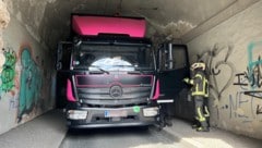 Kein Durchkommen gab es für diesen Lkw im Klausentor ...