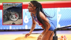 Tara Davis-Woodhall verletzte sich bei einem Autounfall.