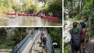 Trotz Niedrig- oder gar keinem Wasser: Die Ausflügler hielten diesen Sommer Sulm (oben), ...