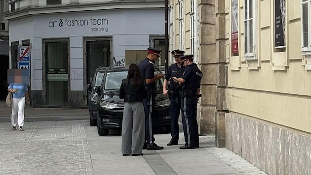 The police were out in force at Bischofplatz