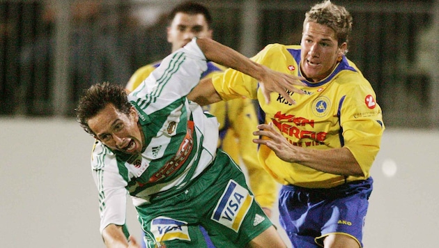 Matthias Dollinger (li.) kurbelte bei Rapid Wien einst im Mittelfeld.