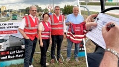 Lokalaugenschein in Oberwart: Ludwig Pall, Tanja Stöckl, Roman Eder und Spartenobmann Hans ...