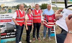 Lokalaugenschein in Oberwart: Ludwig Pall, Tanja Stöckl, Roman Eder und Spartenobmann Hans ...