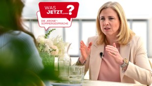 NEOS-Chefin und Außenministerin Beate Meinl-Reisinger im „Was jetzt? Das ,Krone‘-Sommergespräch“