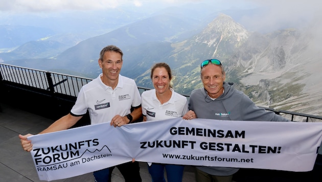 Das Veranstalter-Trio hinter dem Zukunftsforum Ramsau: Christoph und Michaela Stadler sowie ...