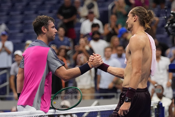 Quentin Halys (left) and Alexander Zverev