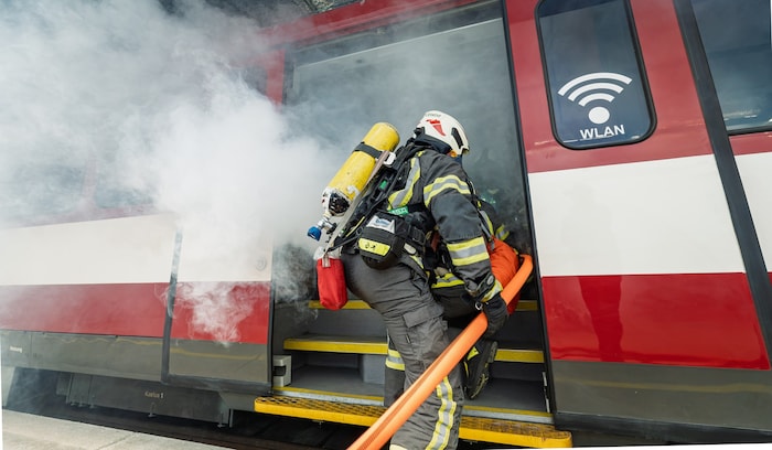 Die Rettung von Fahrgästen wurde simuliert.