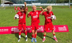 Diego, Emma und Emil (von links) haben die Zeit im Bulls Camp in Mondsee sehr genossen.
