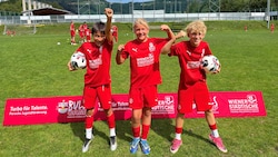 Diego, Emma und Emil (von links) haben die Zeit im Bulls Camp in Mondsee sehr genossen.