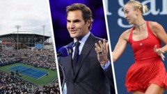 Bis zu 75.000 Fans stürmen täglich die Anlage in New York. Roger Federer (Mitte) liebt die US ...