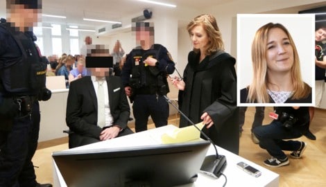 Clemens T. bei seiner Verhandlung im Wiener Landesgericht. Wegen des Mordes an Jenni (im Bild ...