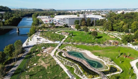 Grüne Oase: Hier wächst der neue Volksgarten im Zentrum von Wels – er ist auch Herzstück der ...