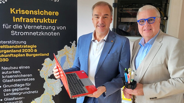 Landesrat Schneemann und Breitband- Koordinator Georg Podebradsky.