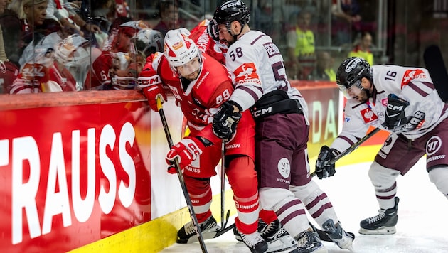 Auf Raphael Herburger (li.) und KAC wartet eine harte Aufgabe.