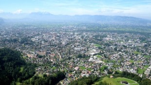 Blick über das Stadtgebiet von Dornbirn.