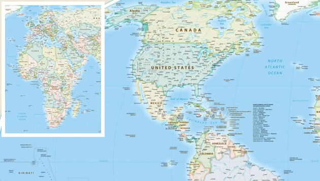 Die UNO hat für eine neue Weltkarte gestimmt, auf der die USA deutlich kleiner dargestellt ...